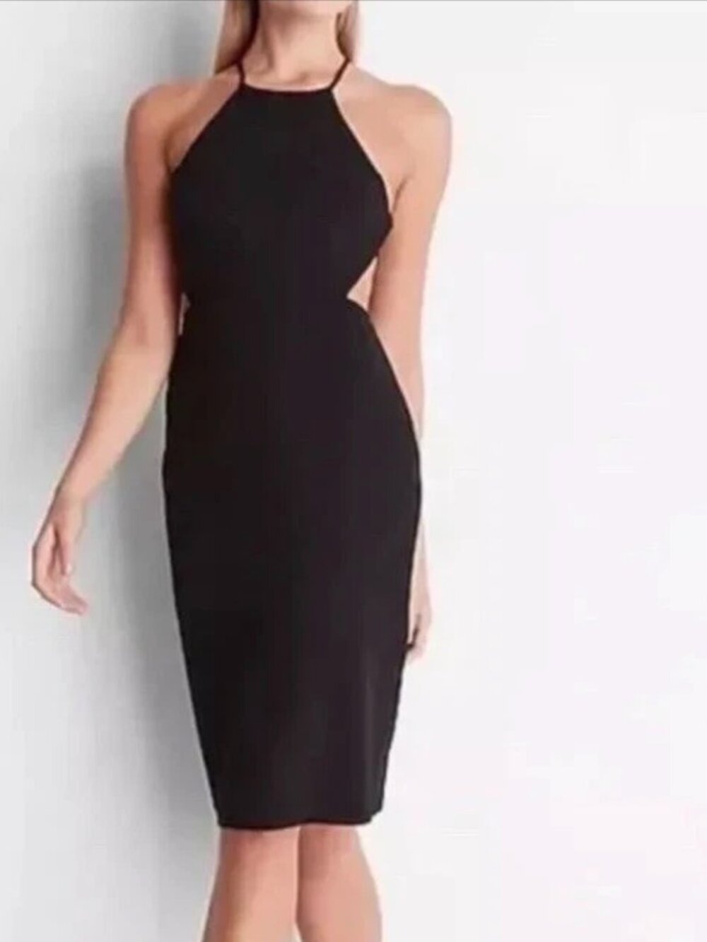 Black midi cocktail dress